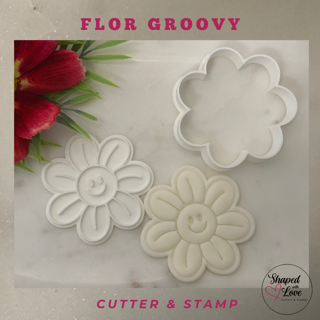 Flor Groovy Cookie Cutter Stamp