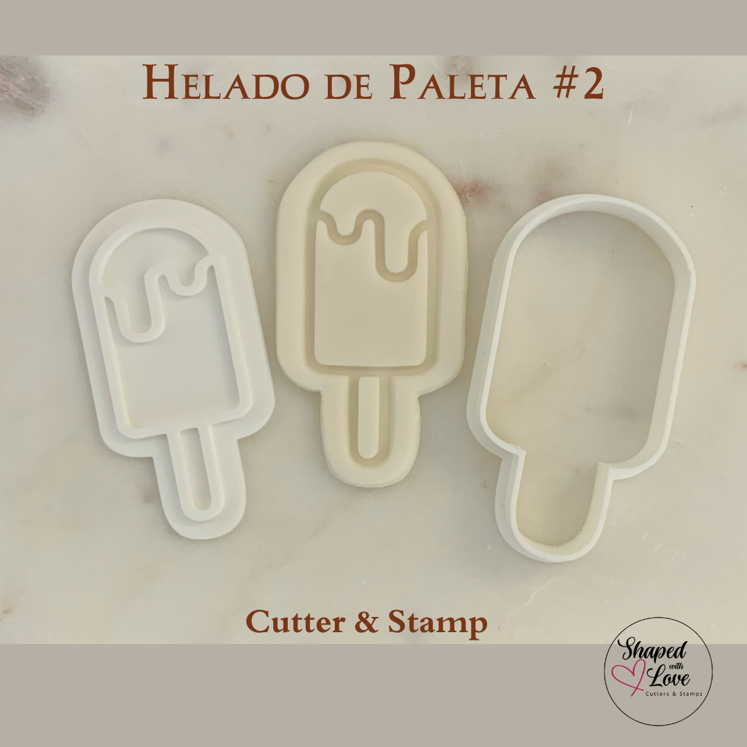 Helado de paleta 2 Cookie Cutter Stamp