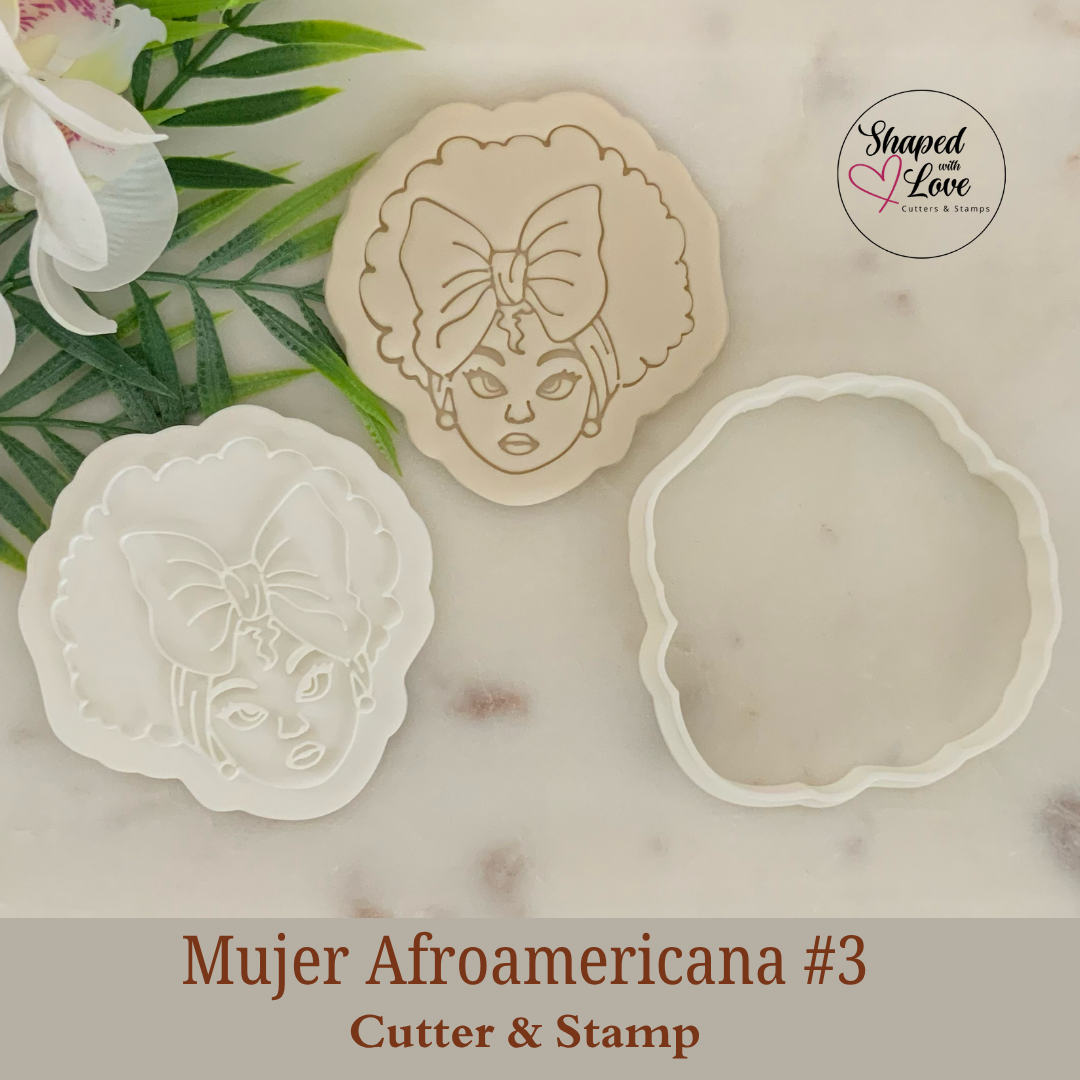 Mujer Afroamericana 3 Cookie Cutter Stamp