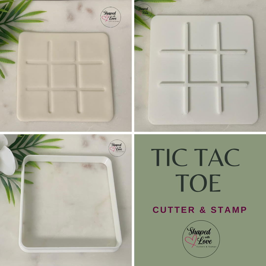 Tic Tac Toe cookie cutter stamp