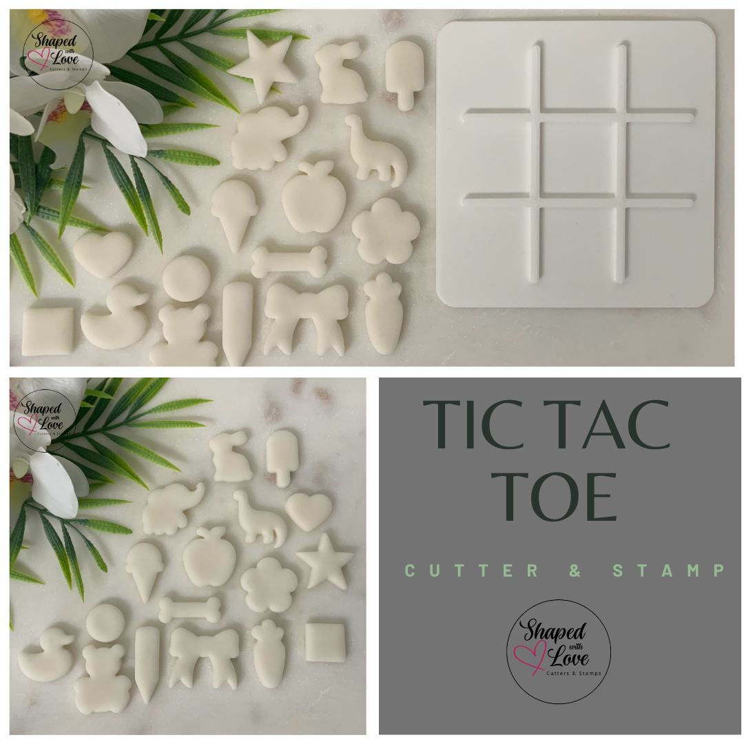 Tic Tac Toe cookie cutter stamp