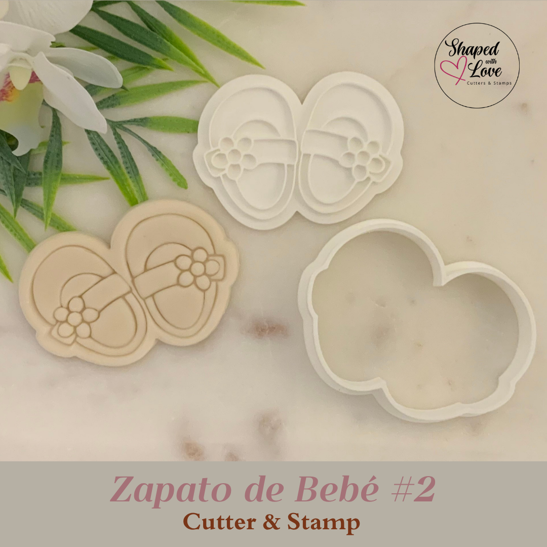 Zapato de bebe 2 Cookie Cutter Stamp
