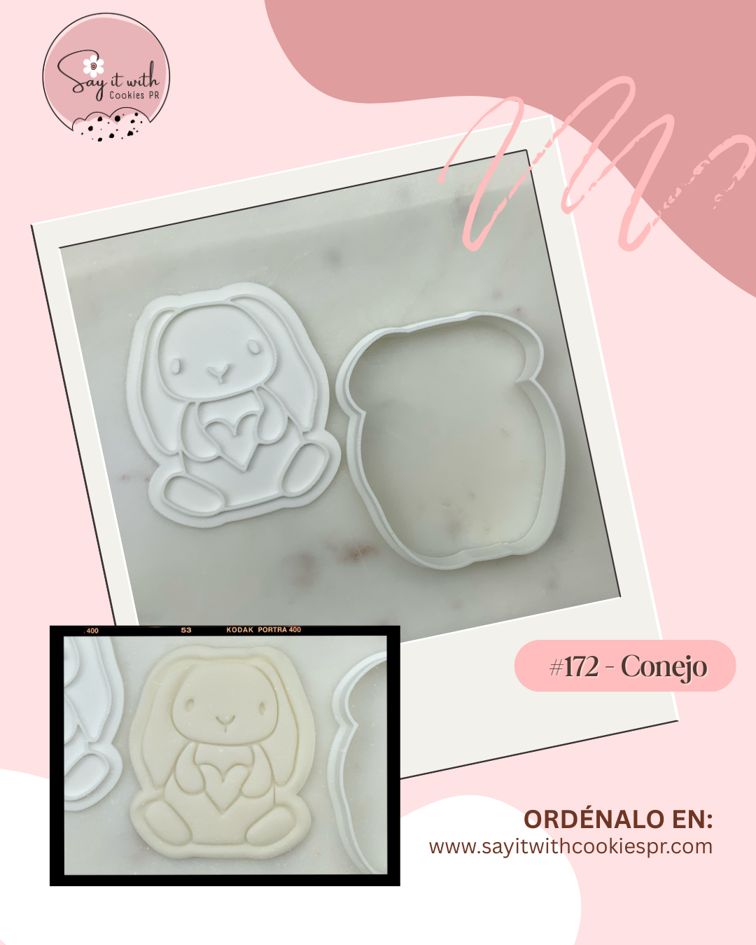 Cookie cutters shaped like a rabbit and a heart.