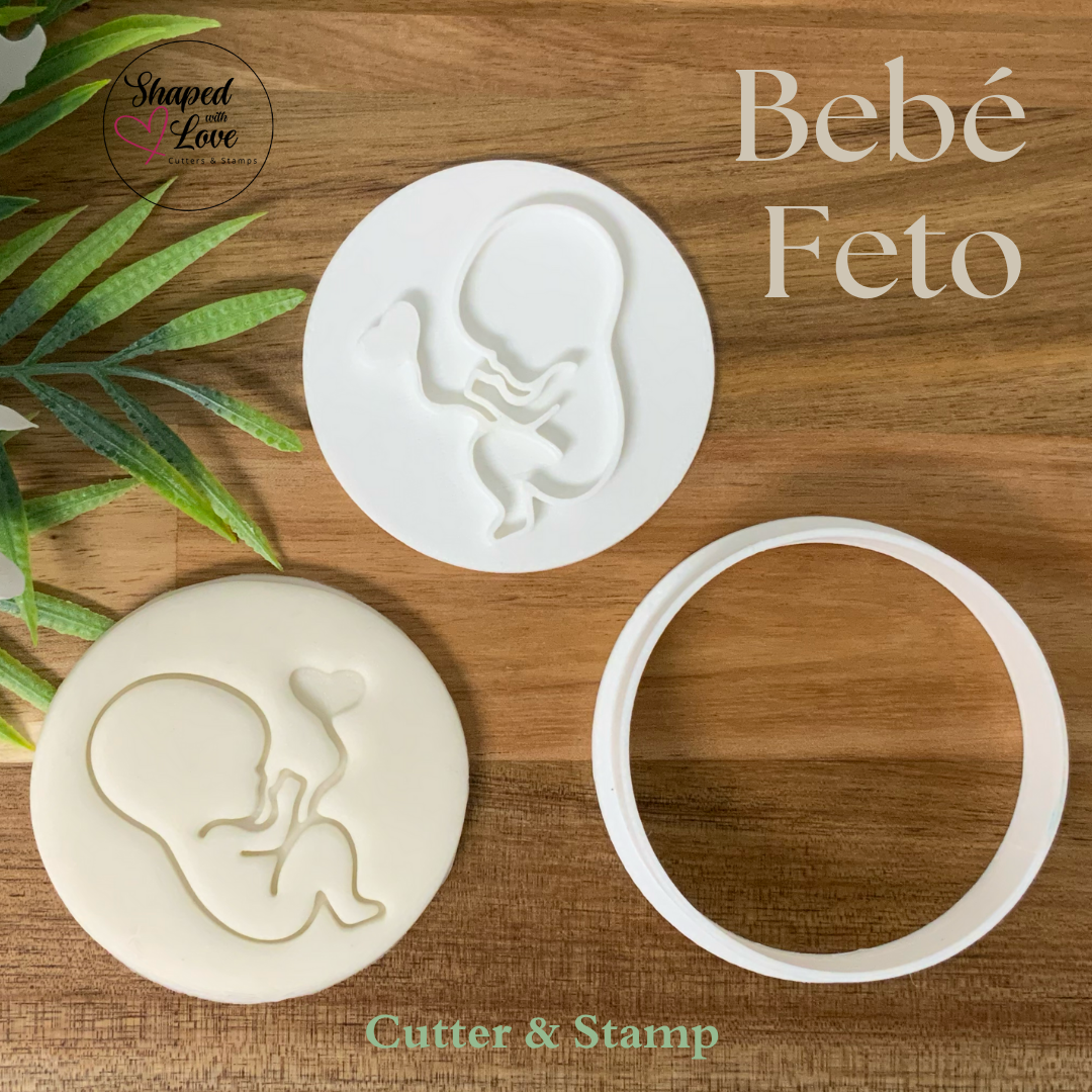 Bebe feto Cookie Cutter Stamp