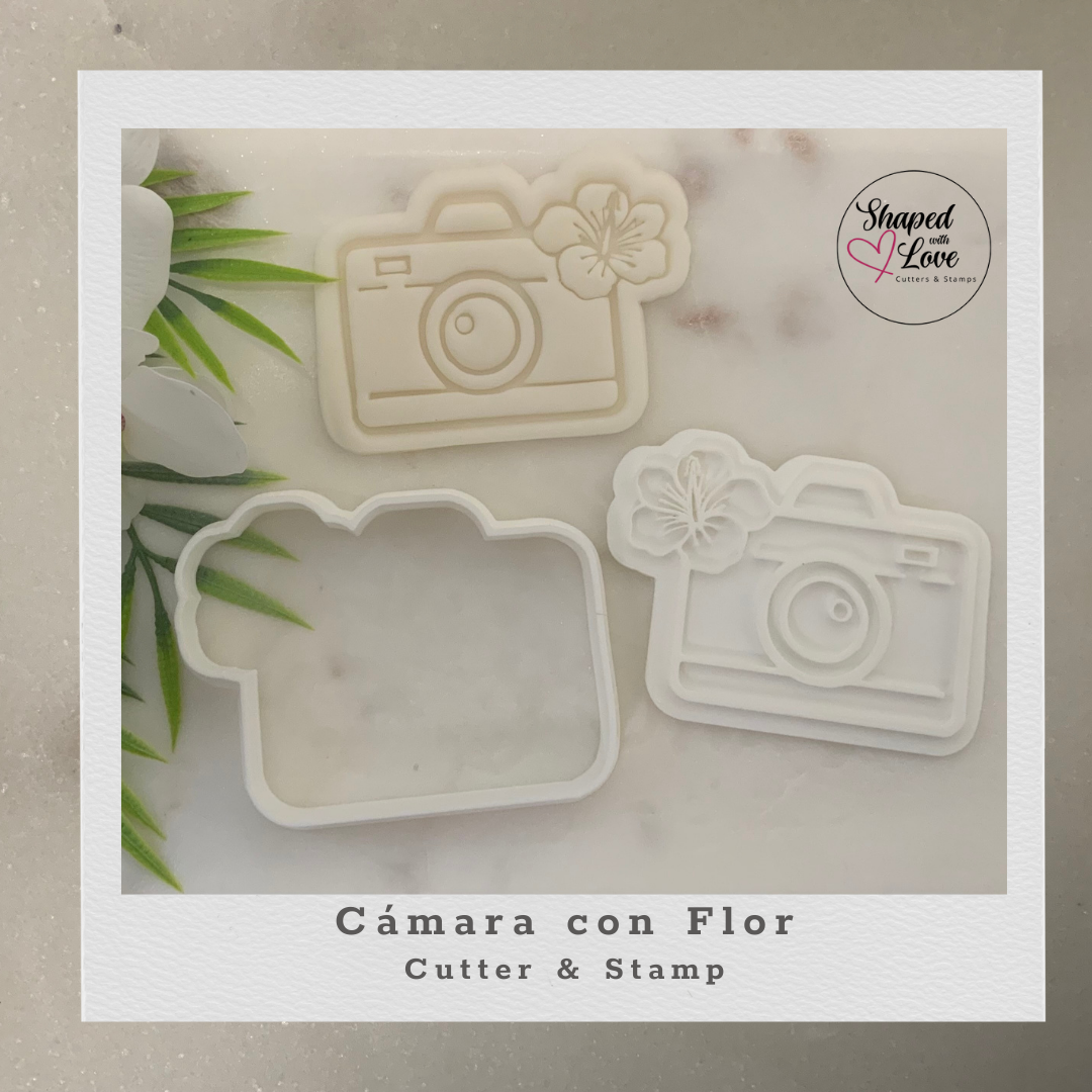 Camara_con_flor maga Cookie Cutter Stamp
