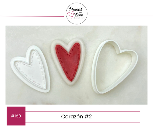 Corazon 2 Cookie Cutter Stamp