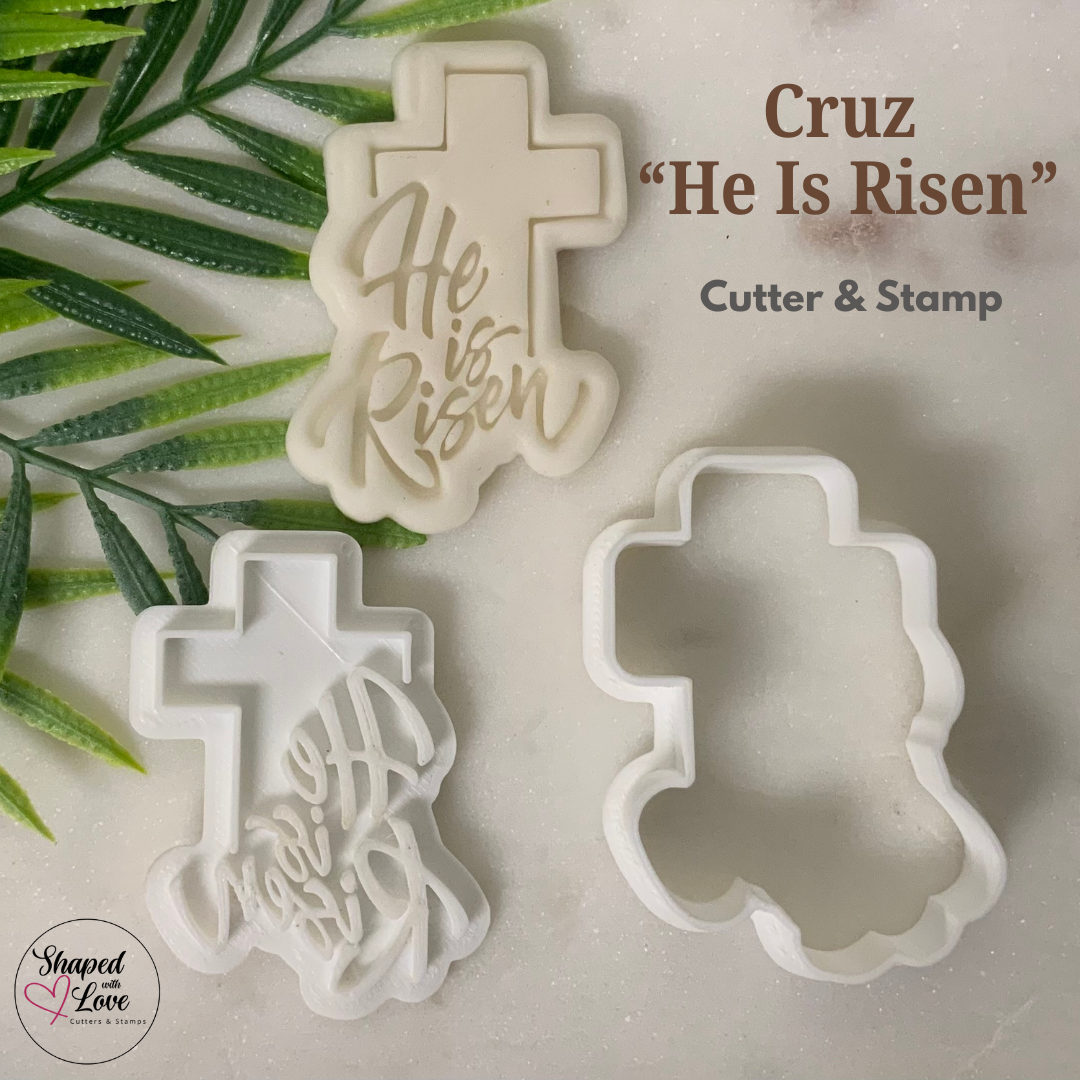 Cruz He is Risen Cookie Cutter Stamp