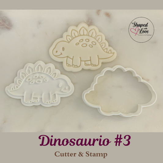 Dinosaurio 3 Cookie Cutter Stamp