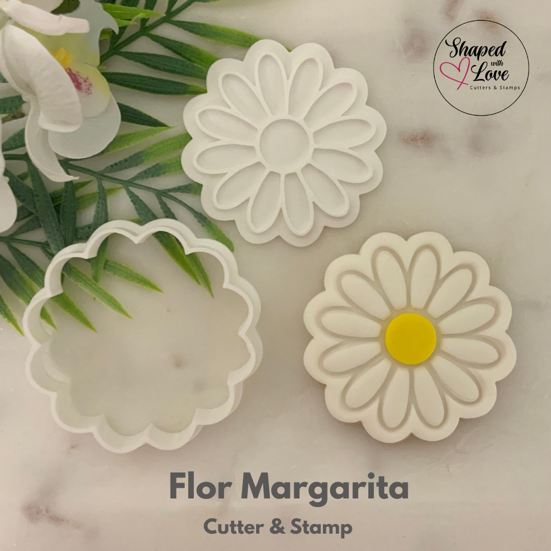 Flor Margarita Cookie Cutter Stamp