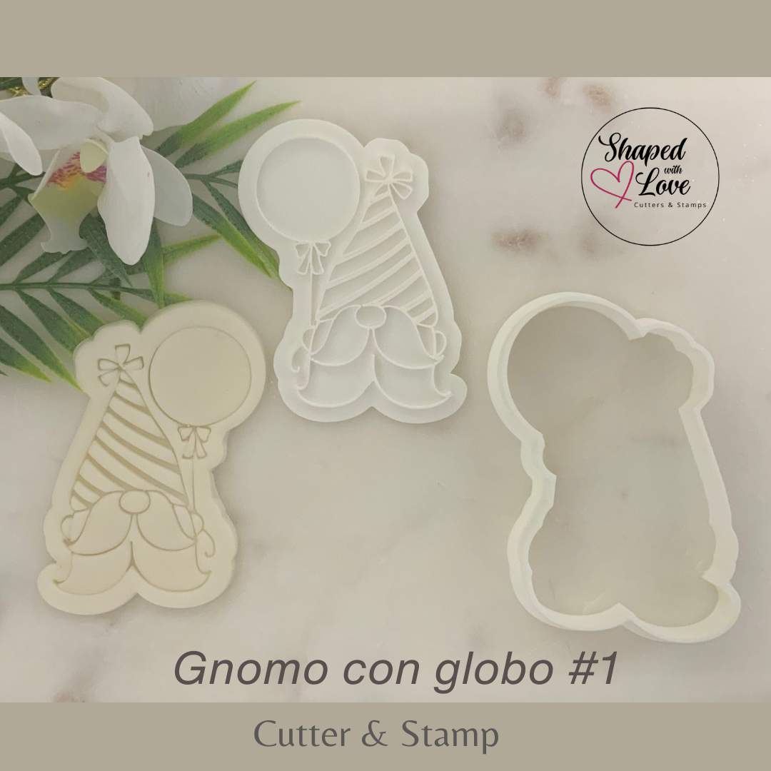 Gnomo con globo Cookie Cutter Stamp