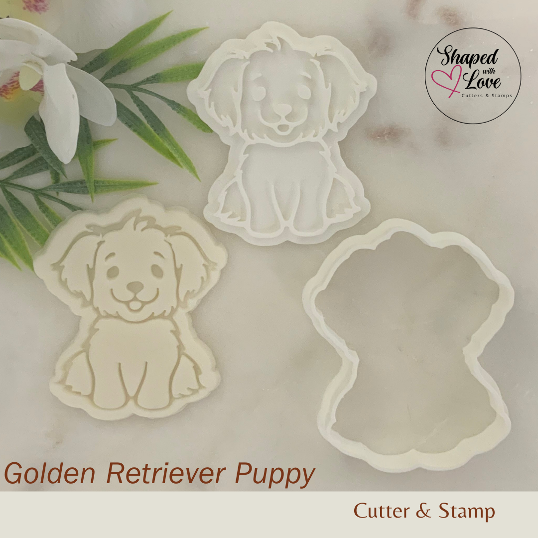Golden Puppy Cookie Cutter Stamp