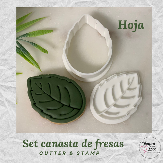 Set Canasta de Fresa Cookie Cutter Stamp
