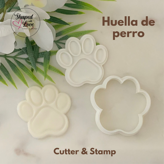 Huella de perro cookie cutter stamp