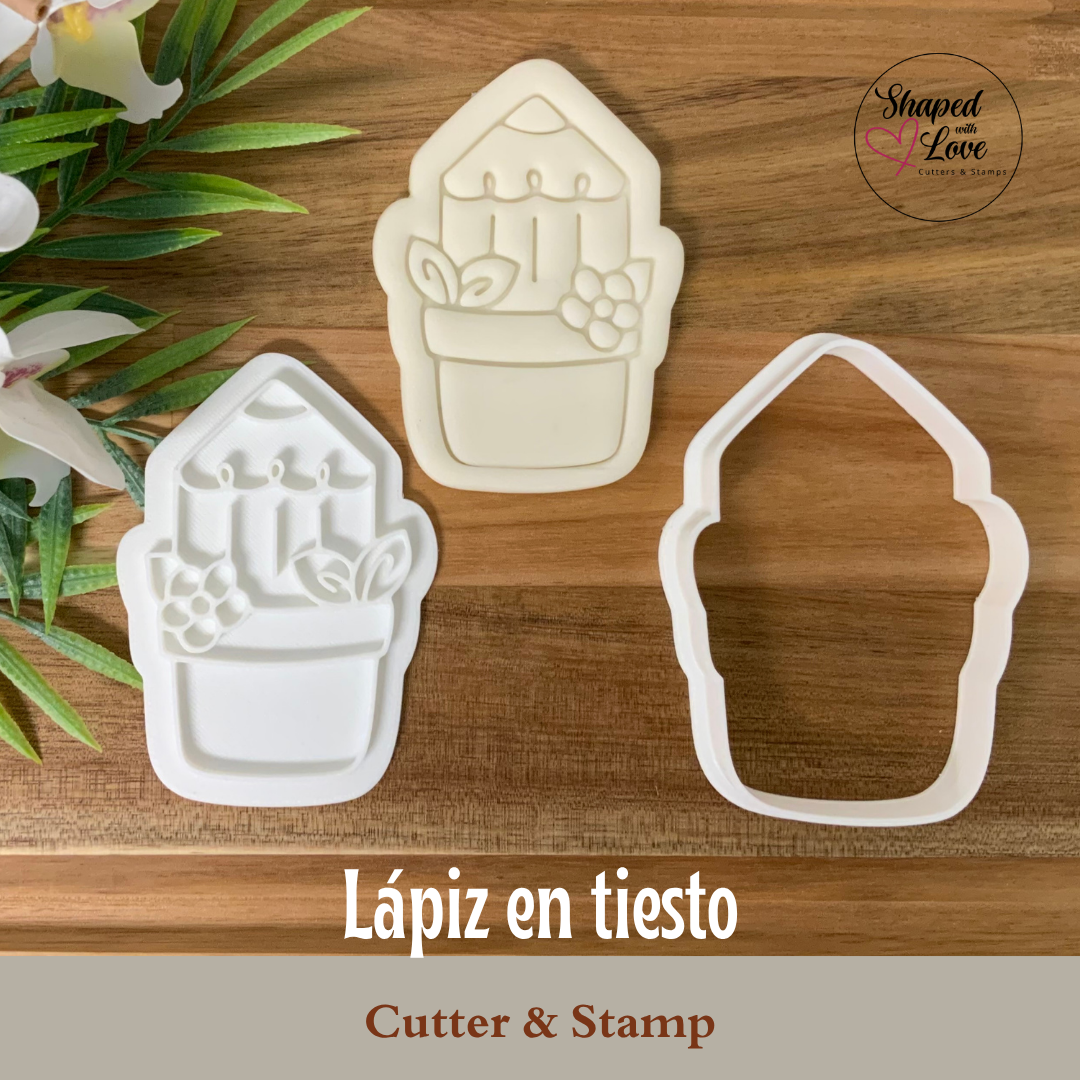 Lapiz en tiesto Cookie Cutter Stamp