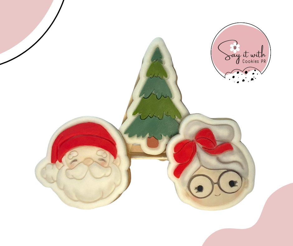 Mr Mrs Claus Arbol de navidad Cookies