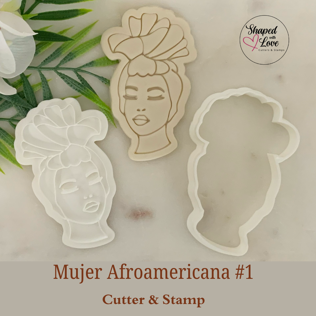 Mujer Afroamericana 1 Cookie Cutter Stamp