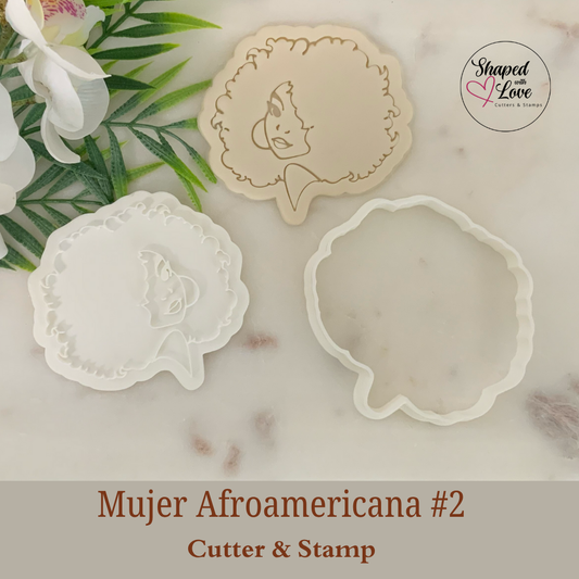 Mujer Afroamericana 2 Cookie Cutter Stamp