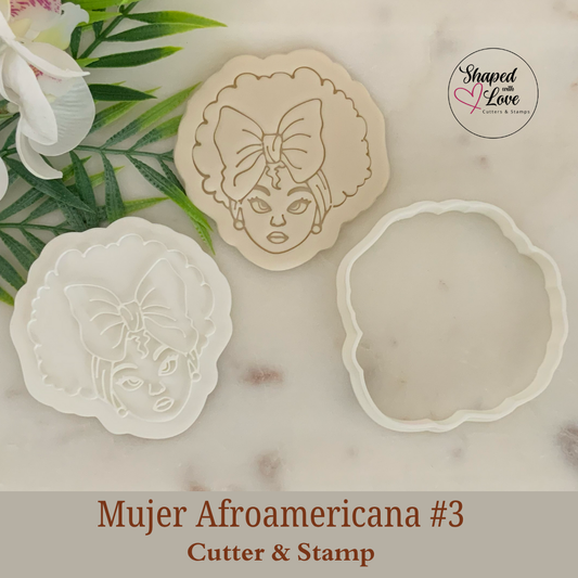 Mujer Afroamericana 3 Cookie Cutter Stamp