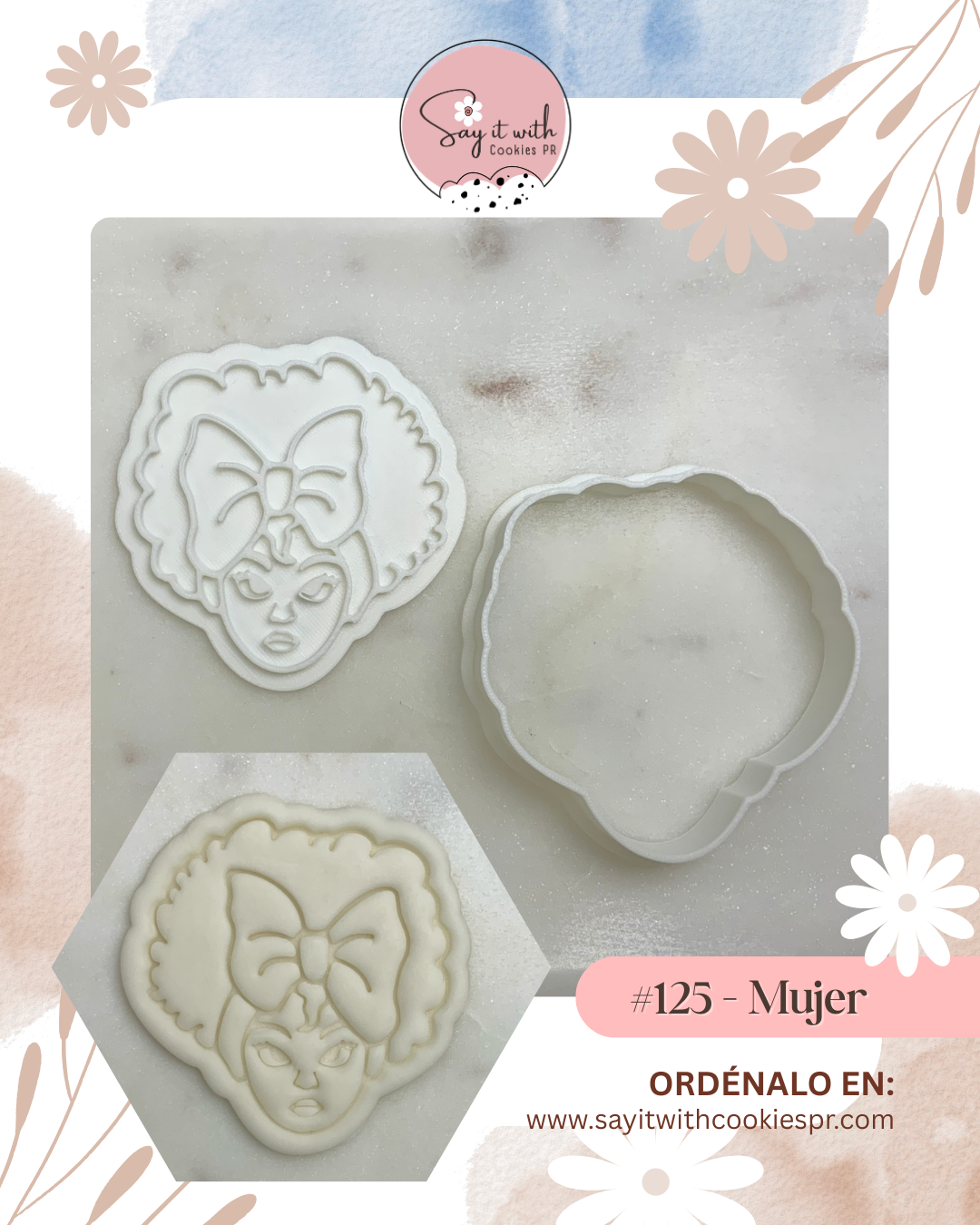 Cookie Cutter and stamp with woman face