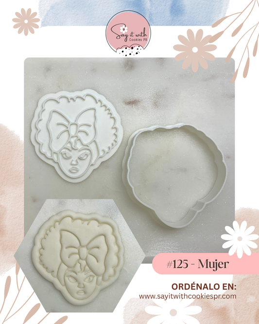Cookie Cutter and stamp with woman face
