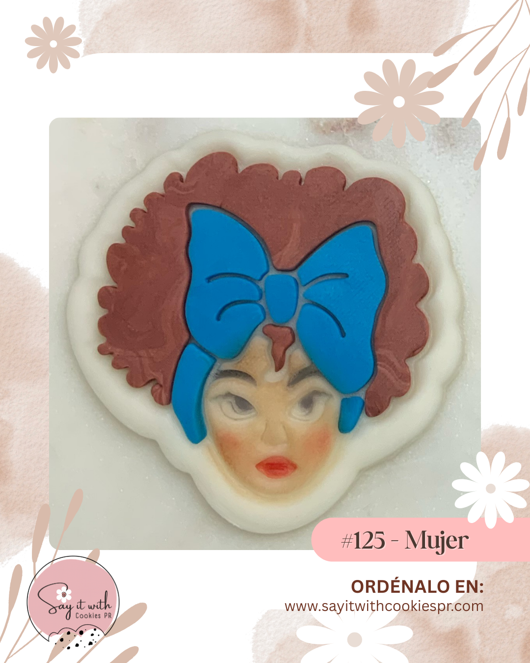 Cookie with a woman face design 