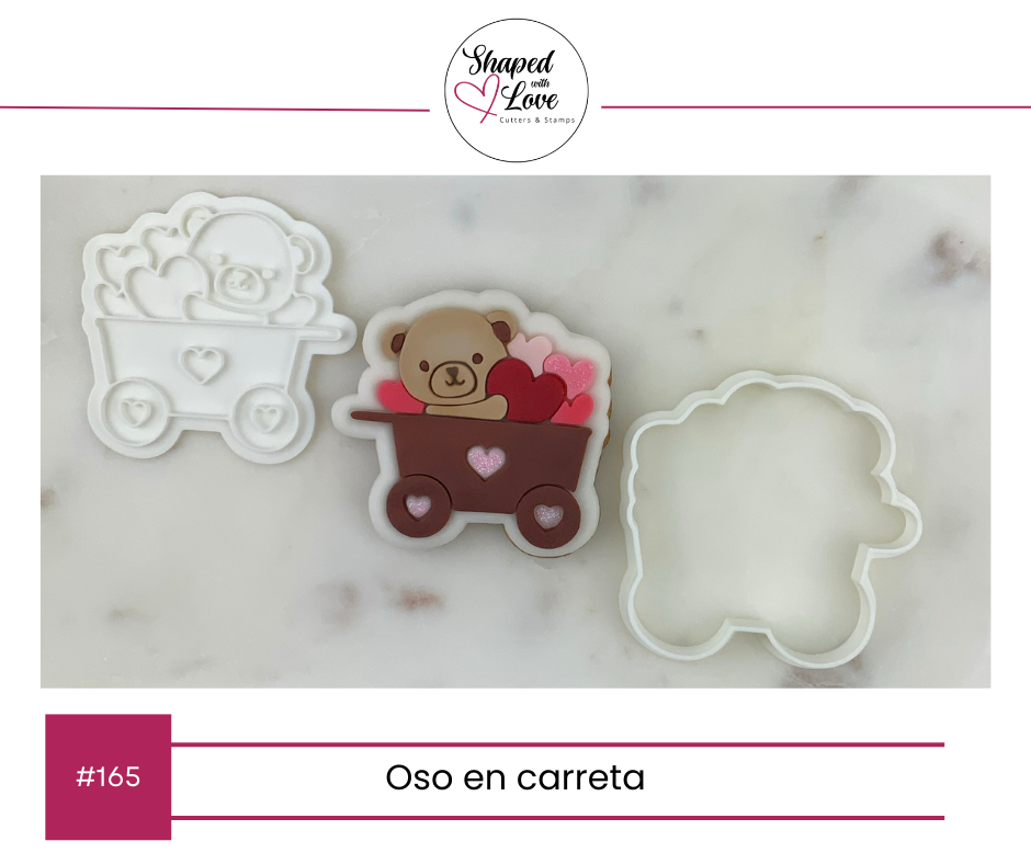 Oso en carreta Cookie Cutter Stamp