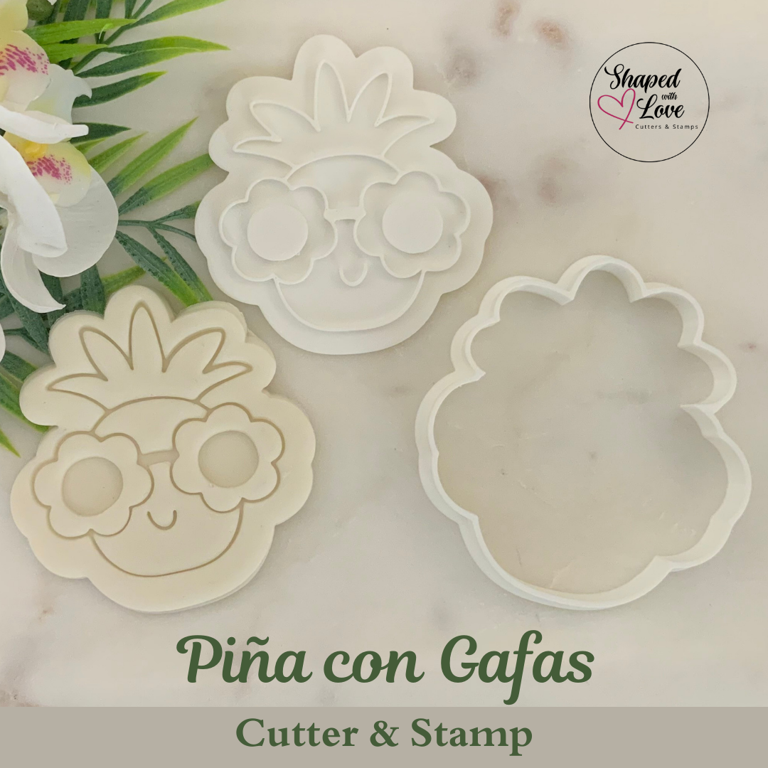 Pina con Gafas Cookie Cutter Stamp