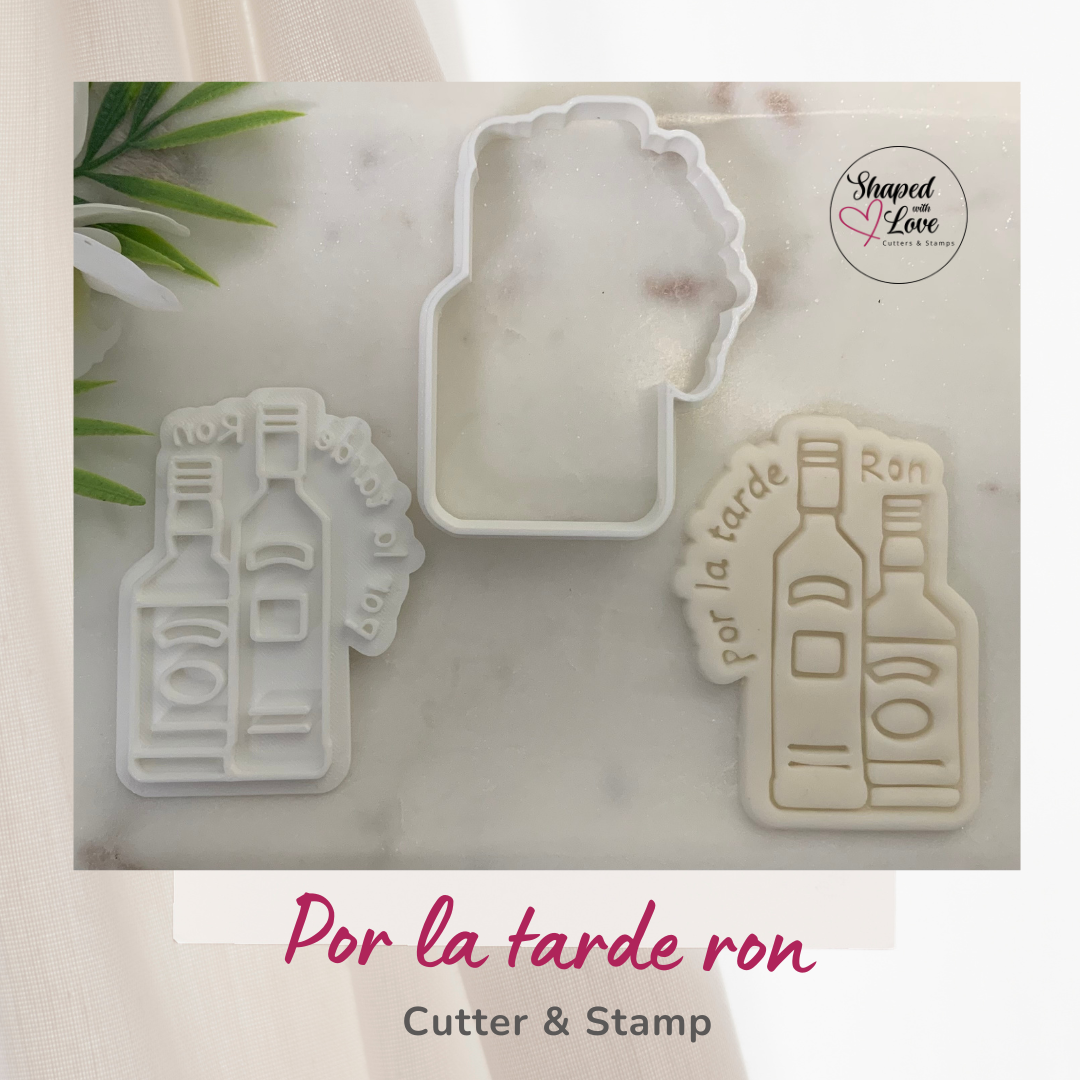 Por la mañana café Por la tarde ron Cookie Cutter Stamp