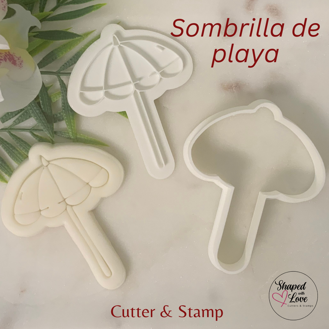 Sombrilla de Playa Cookie Cutter Stamp