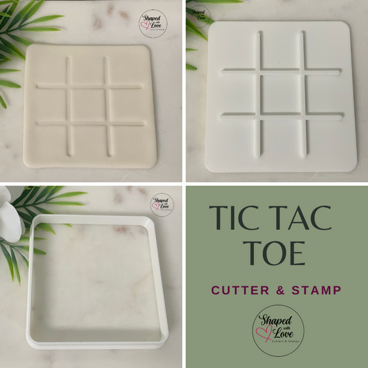 Tic Tac Toe cookie cutter stamp