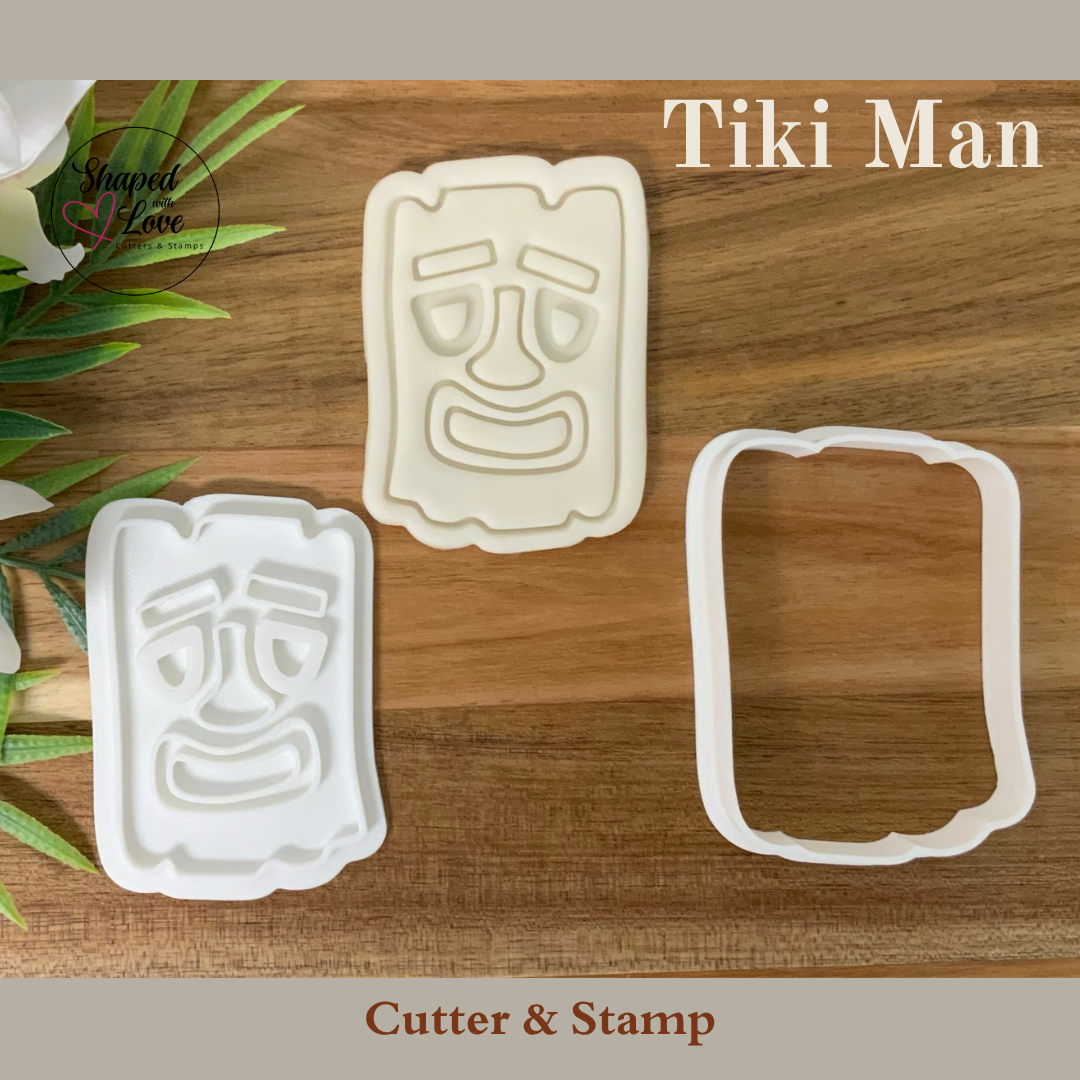 Tiki Man cookie cutter stamp