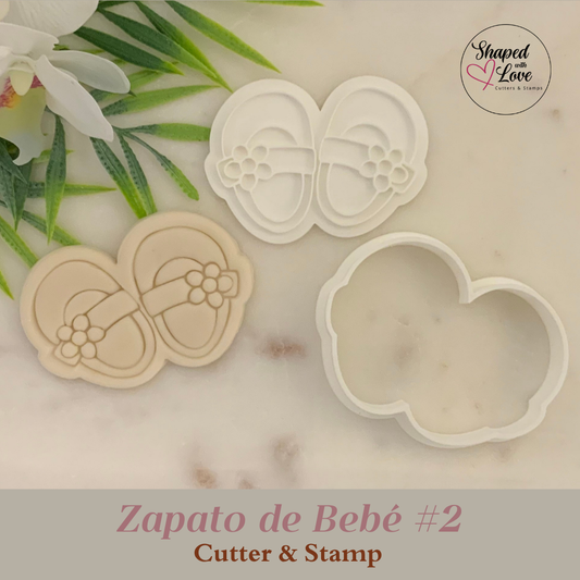 Zapato de bebe 2 Cookie Cutter Stamp