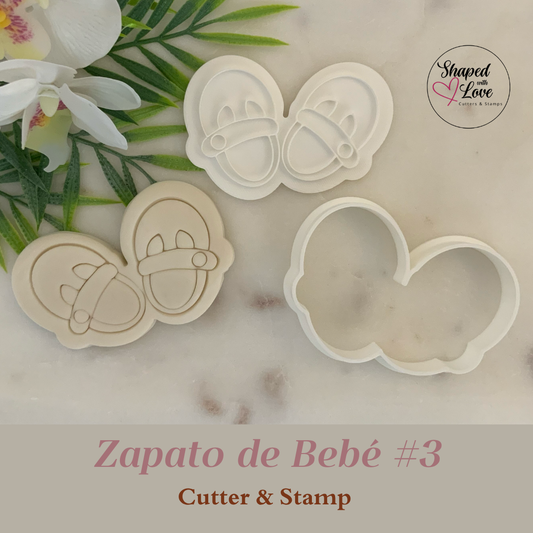 Zapato de bebe 3 Cookie Cutter Stamp